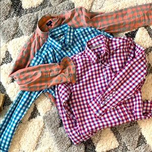 LOT of 3 slim fit check button downs.
